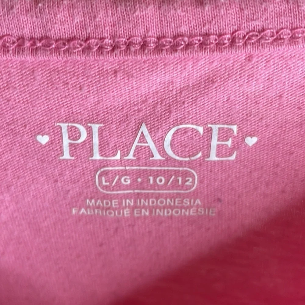 CHILDREN'S Place Pink Sequin Heart‎ Short Sleeve Large 10/12